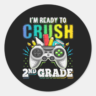 Sticker Rond Prêt À Écraser La 2E Année De Retour À L'École Vid