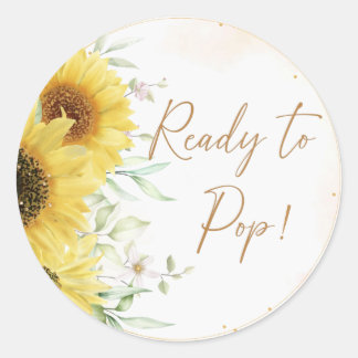 Sticker Rond Prêt à faire de l'aquarelle moderne Baby shower fl