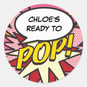 Sticker Rond Prêt à POP! Baby shower