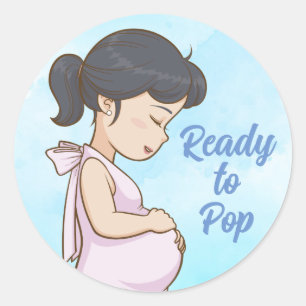 Sticker Rond Prêt à Pop Blue C'est un Baby shower garçon Oh gar