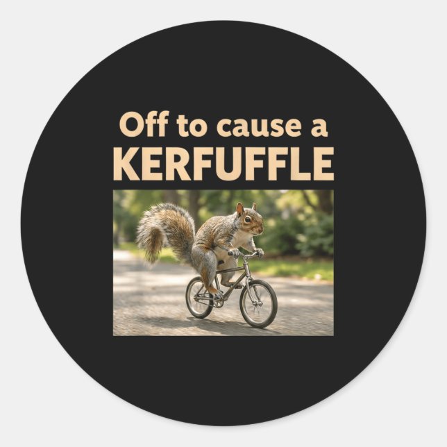 Sticker Rond Prêt à provoquer une pagaille  (Devant)