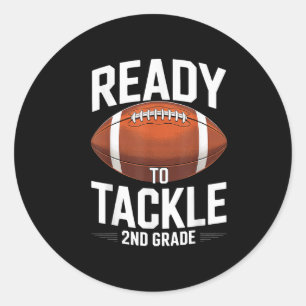 Sticker Rond Prêt À S'Attaquer Au Football De 2E Année
