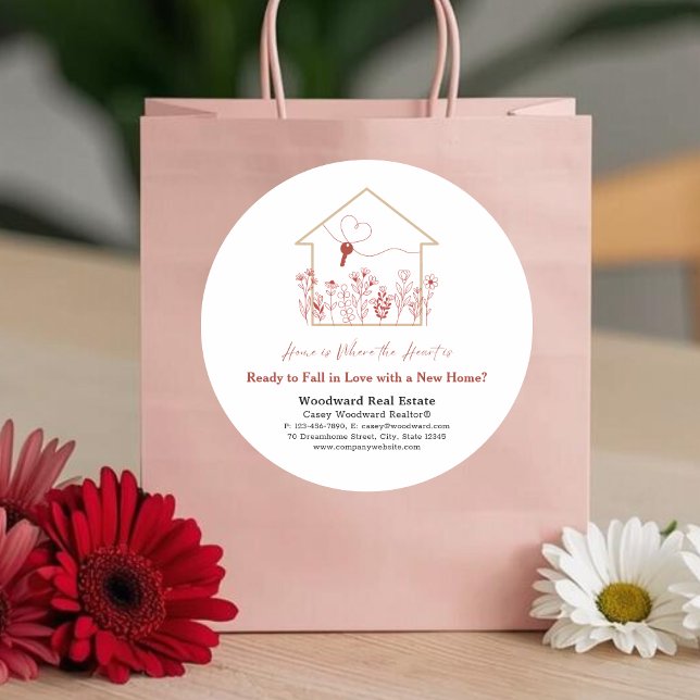 Sticker Rond Prêt à tomber amoureux d'une nouvelle maison ? | P (Créateur téléchargé)