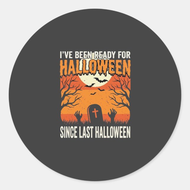 Sticker Rond Prêt pour la conception de cimetière d'Halloween_1 (Devant)