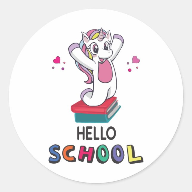 Sticker Rond Prêt pour l'école en ligne (Devant)