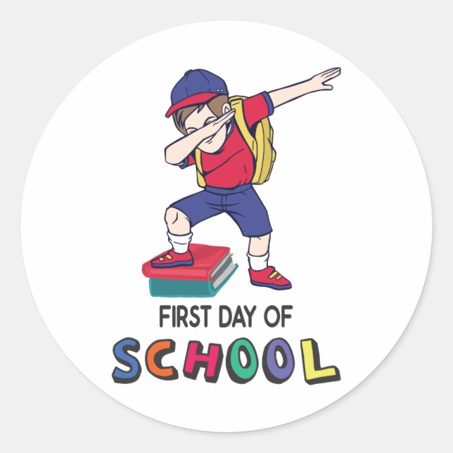 Sticker Rond Prêt pour l'école en ligne (Devant)