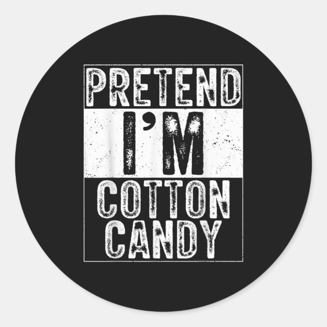 Sticker Rond Pretend I'm Cotton Candy Family Women Men Costume  (Devant)