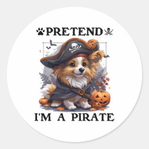 Sticker Rond Prétendre que je suis un chien de berger Shetland