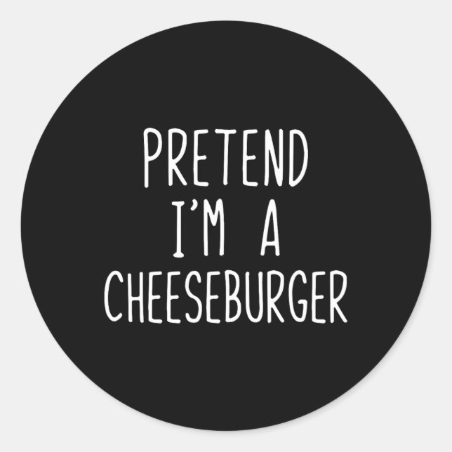 Sticker Rond Prétendre que je suis un costume Cheeseburger Hall (Devant)