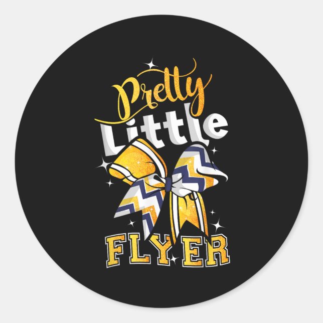 Sticker Rond Pretty Little Flyer Cheer Cheerleading Team  (Devant)