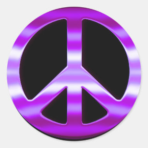 Sticker Rond Pretty Purple Peace