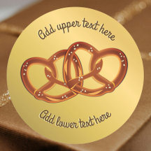 Pretzel Knot Pair sur Faux Gold - texte de votre c