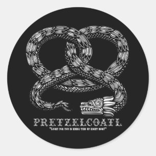 Sticker Rond Pretzelcoatl -b/w