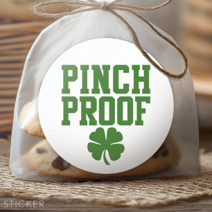 Sticker Rond Preuve de pinch avec shamrock Jour de la Saint Pat