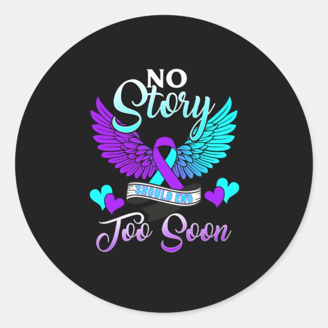 Sticker Rond Prévention Aucune Histoire Ne Devrait Mettre Fin À (Devant)