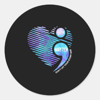 Sticker Rond Prevention awareness don't let story end heart