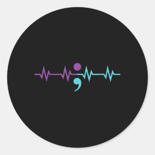 Sticker Rond Prévention de la sensibilisation au rythme cardiaq