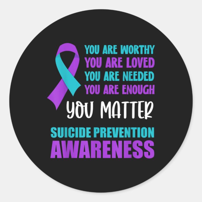 Sticker Rond Prévention de la sensibilisation au suicide  (Devant)
