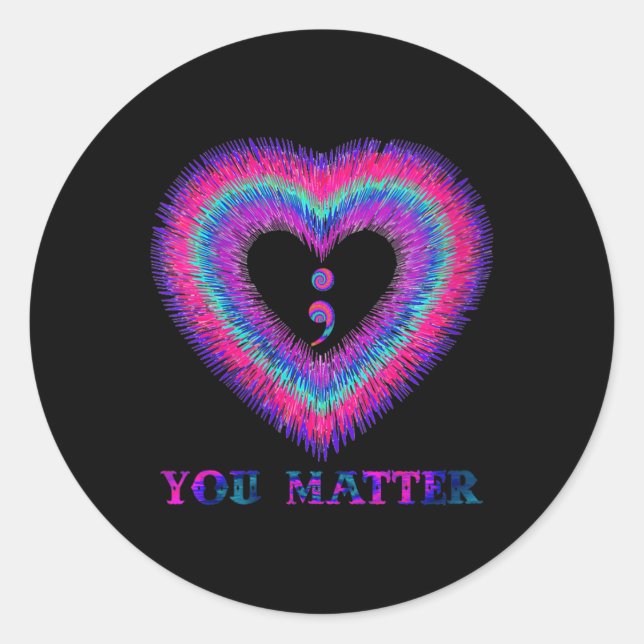 Sticker Rond Prévention du suicide à cœur de vous femmes point- (Devant)