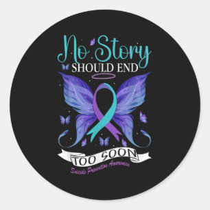 Sticker Rond Prévention du suicide - Aucune histoire ne devrait