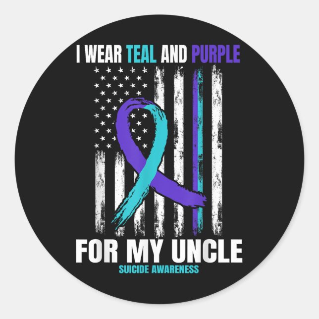 Sticker Rond Prévention du suicide Femmes Hommes Oncle Ameri (Devant)