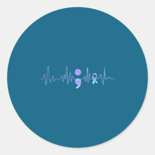 Sticker Rond Prévention du suicide point-virgule Battement de c
