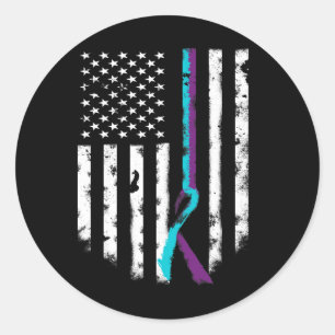 Sticker Rond Prévention du suicide - Ruban de sensibilisation a