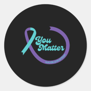 Sticker Rond Prévention du suicide Ruban Sensibilisation à la s