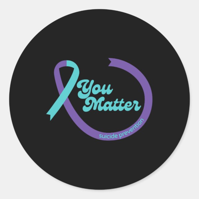 Sticker Rond Prévention du suicide Ruban Sensibilisation à la s (Devant)