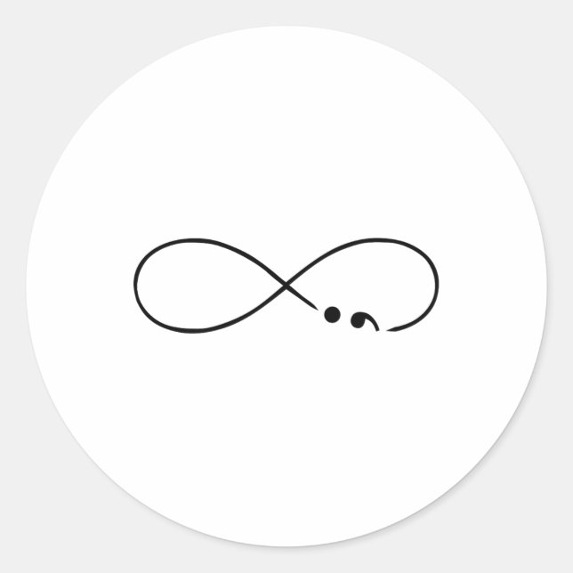 Sticker Rond Prévention du suicide Semicolon Santé mentale (Devant)