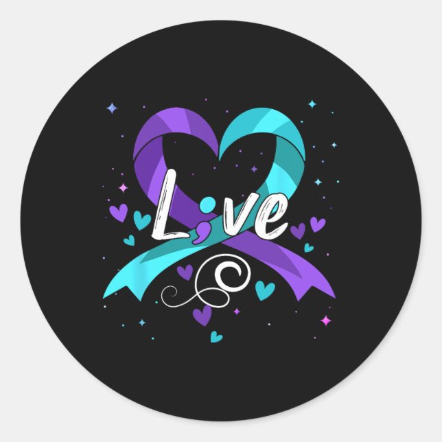 Sticker Rond Prévention du suicide - Semicolon Sensibilisation  (Devant)