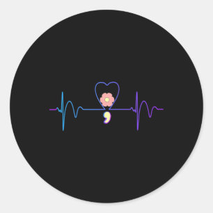 Sticker Rond Prévention du suicide Sensibilisation Coeur cardia