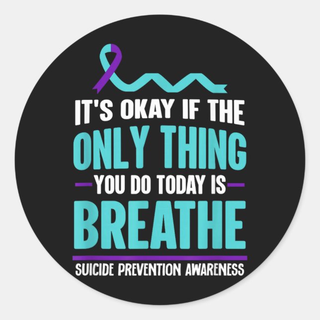 Sticker Rond Prévention du suicide Sensibilisation Hommes Femme (Devant)