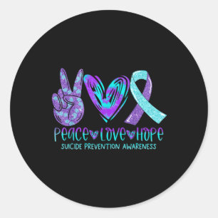 Sticker Rond Prévention du suicide Sensibilisation Paix Amour E
