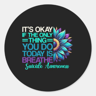 Sticker Rond Prévention du suicide Sensibilisation Ruban Santé