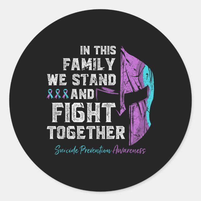 Sticker Rond Prévention du suicide Sensibilisation Soutien fami (Devant)