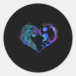 Sticker Rond Prévention du suicide Sensibilisation Turquoise Pu