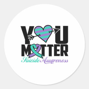 Sticker Rond Prévention du suicide Sensibilisation Turquoise Vi