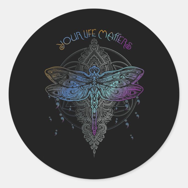 Sticker Rond Prévention du suicide Sensibilisation Vos problème (Devant)