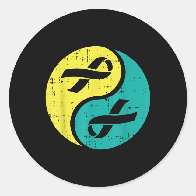 Sticker Rond Prévention du suicide Ttp Sensibilisation Yin Yang (Devant)
