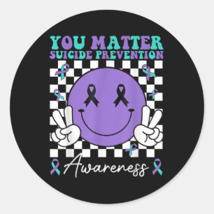 Sticker Rond Prévention du suicide Vous Turquoise Violet Santé