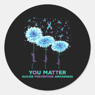 Sticker Rond Prévention Sensibilisation Tournesol Ruban Vous Pr