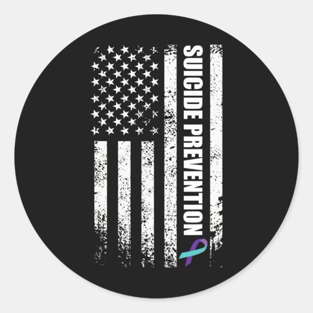 Sticker Rond Prévention Suicide Prévention Prévenir Suicide Us  (Devant)
