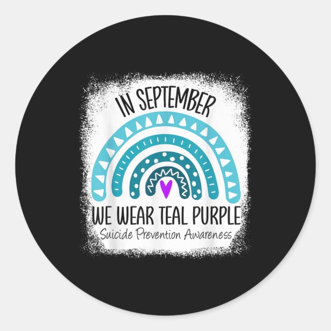 Sticker Rond Prévention Turquoise Et Violette Du Suicide Au Rub (Devant)