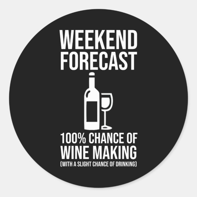 Sticker Rond Prévisions de week-end - 100 % de chances de vinif (Devant)