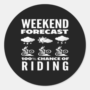 Sticker Rond Prévisions de week-end 100 pour cent de chances de