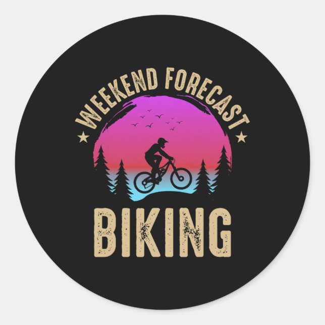 Sticker Rond Prévisions de week-end Cyclisme VTT  (Devant)