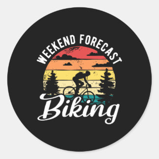 Sticker Rond Prévisions de week-end de vélo en descente cyclism