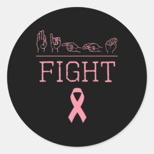 Sticker Rond Pride Asl Lutter Contre Le Cancer Du Sein Sensibil