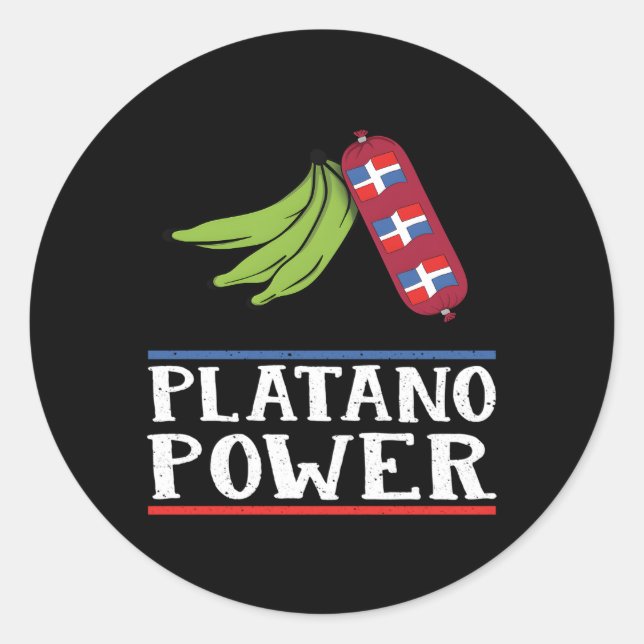 Sticker Rond Pride Dominicaine Platano Power République Dominic (Devant)